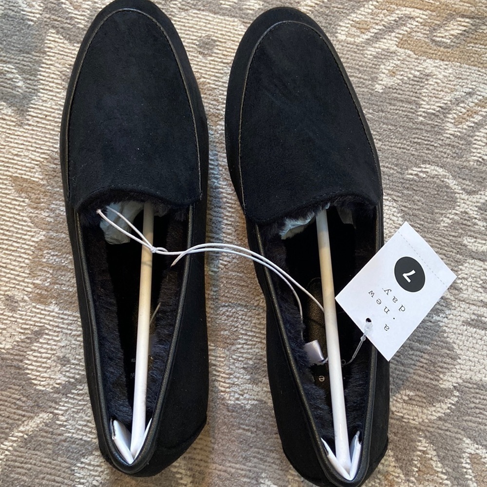 A new day black loafers nwt